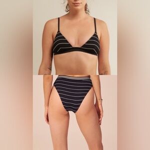 Solid & Striped Black and White Striped Bikini